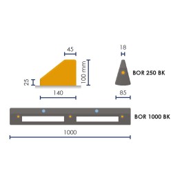 Angle for thermoplastic boundary border