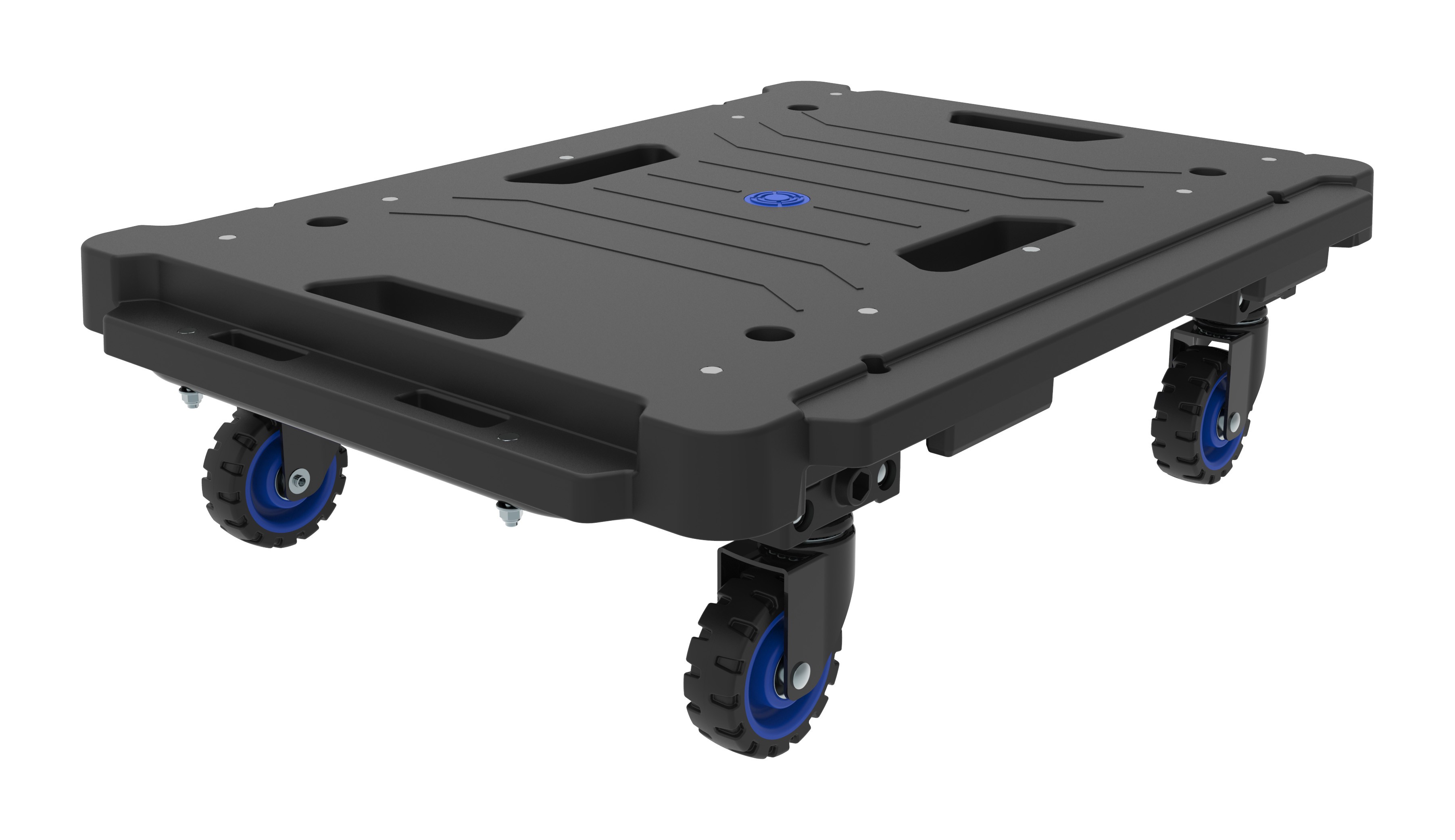 Plateau roulant avec roues repliables