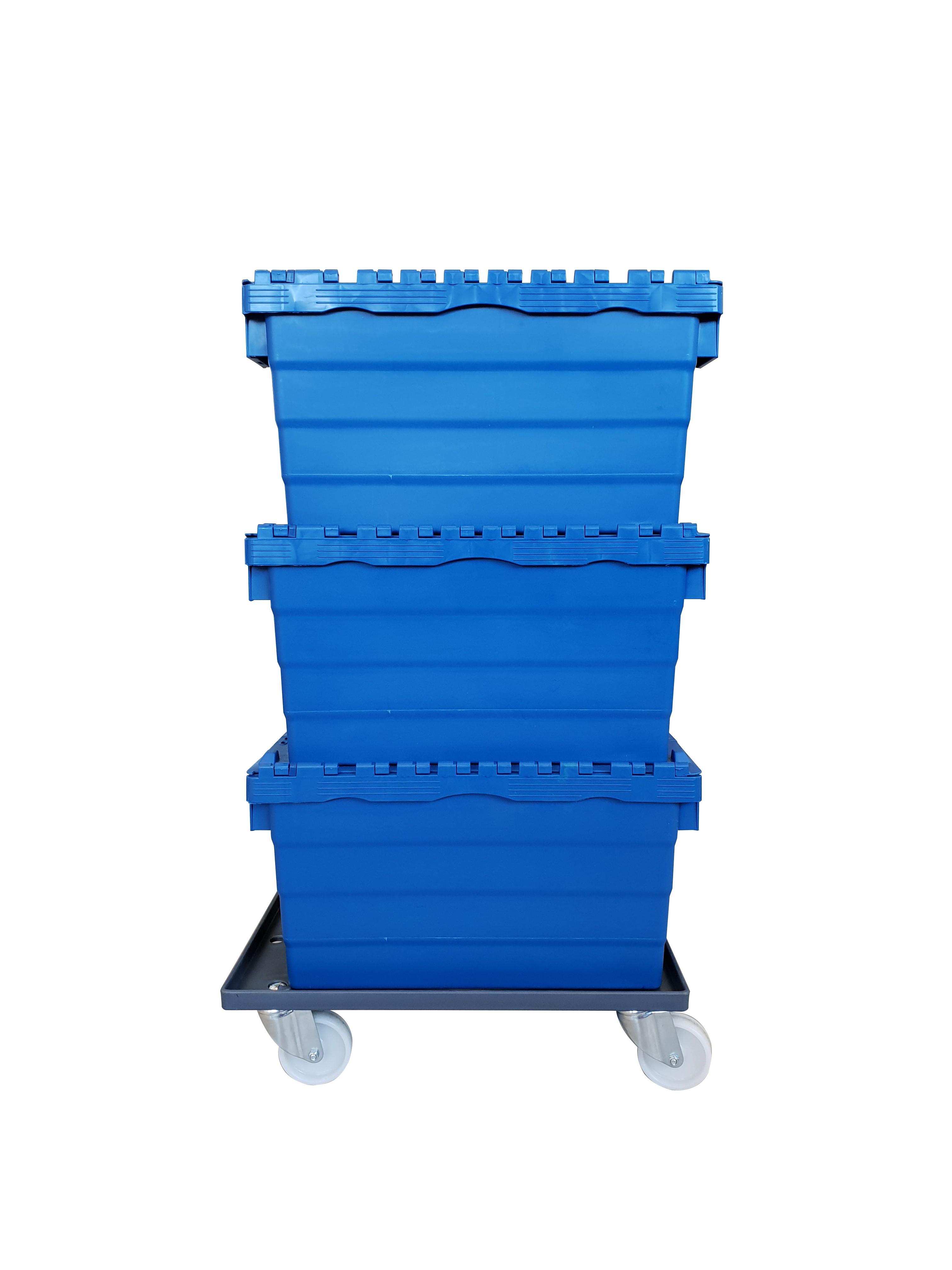 Wheeled trolley for handling crate