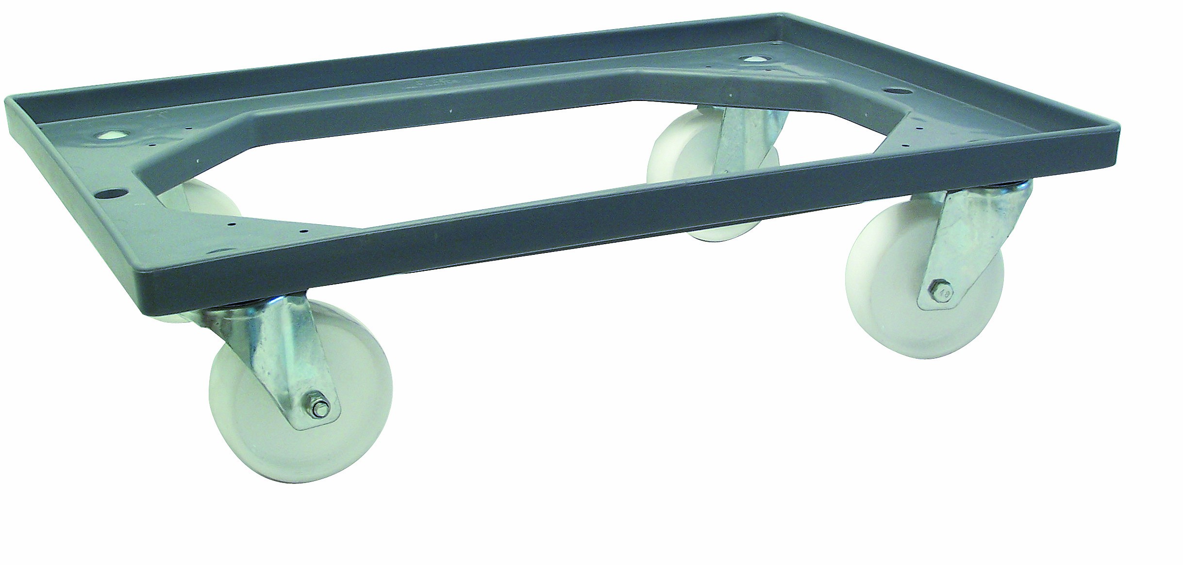 Wheeled trolley for handling crate