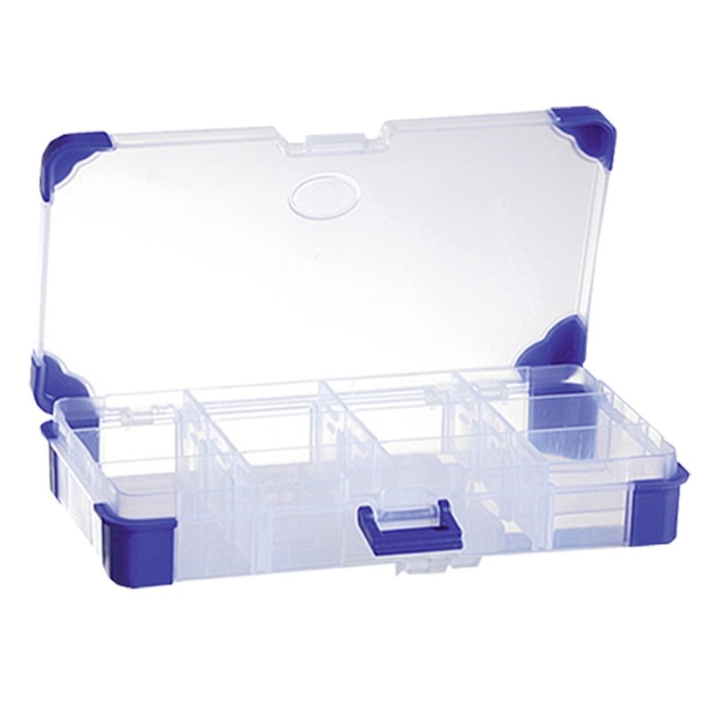 Compartment box with rubber corners 