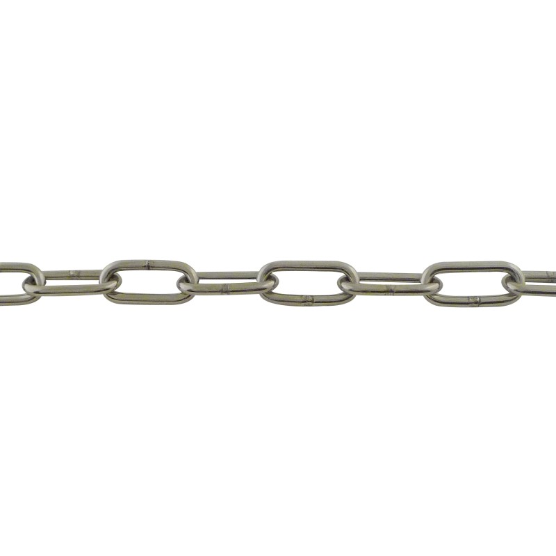 Straight welded chain with long links