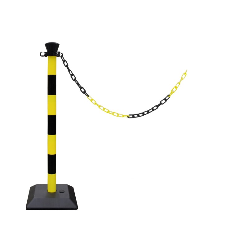Kit 1 poteau abs avec 2m de chaine - base vide