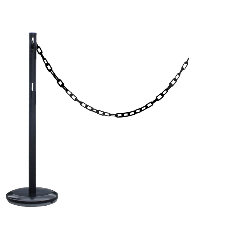 Steel post extension with 2m chain