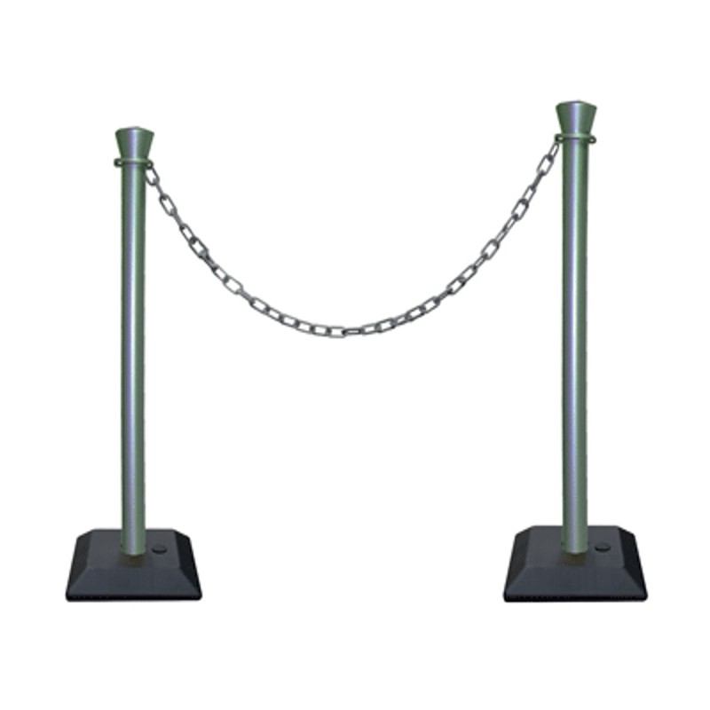Kit 2 poteaux abs monobloc avec chaine 2 m - base vide