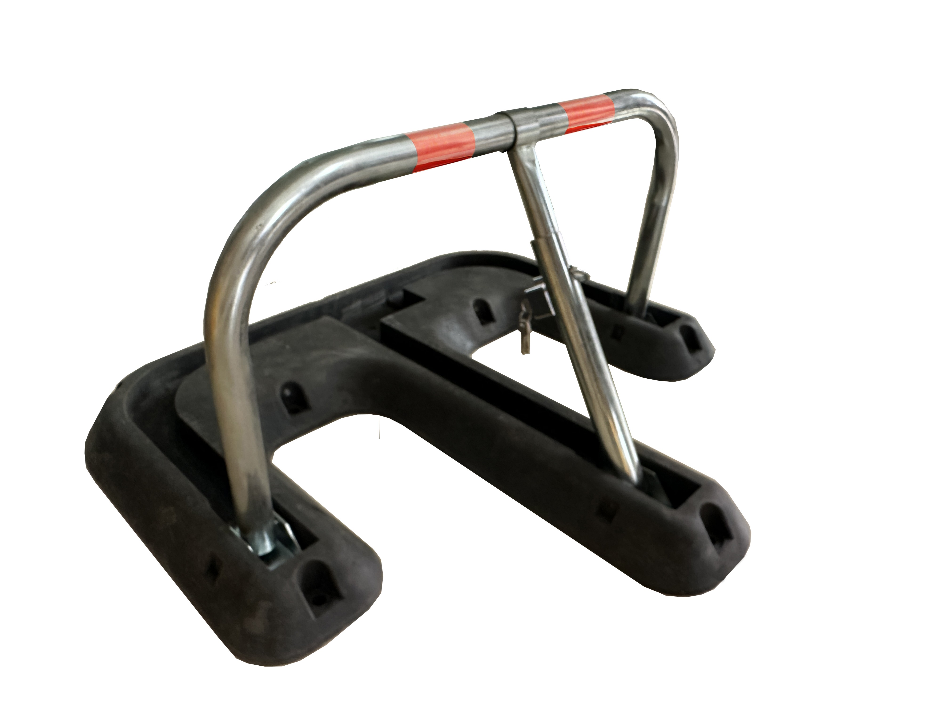 Parking hoop with key and protective structure
