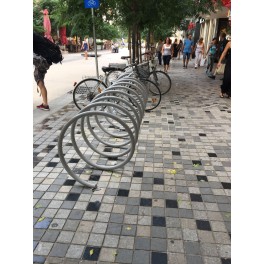 Spiral Bike Rack in Stainless Steel