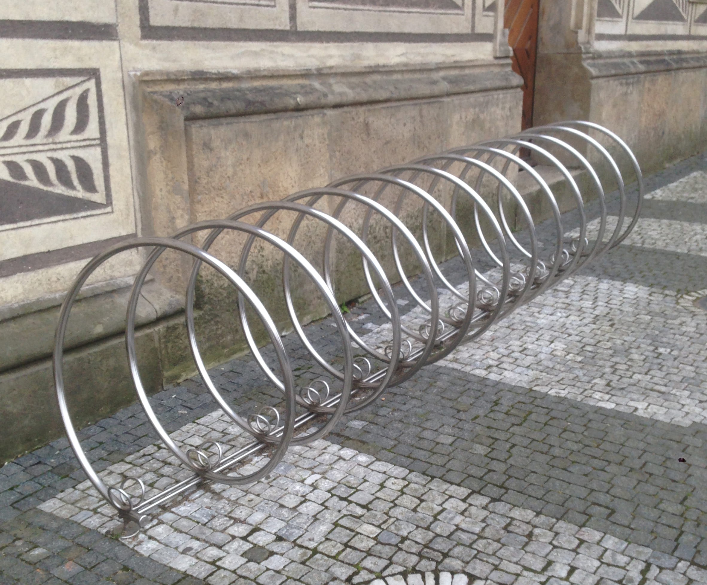 Spiral Bike Rack in Stainless Steel