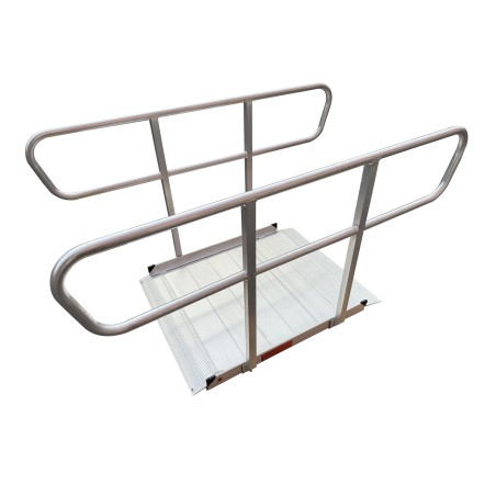 Wheelchair ramp with handrails