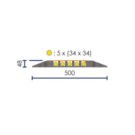 6-Channel Cable Protector ø 25x34 mm – with PRM Ramp