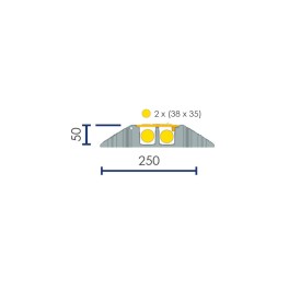 2-channel cable protector (35 × 38 mm) – with wheelchair-accessible ramp