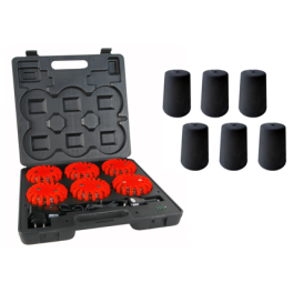 Mallette de 6 lampes de chantier clignotantes à led 9 positions