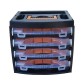 Transport case with 4 bucket-style cases