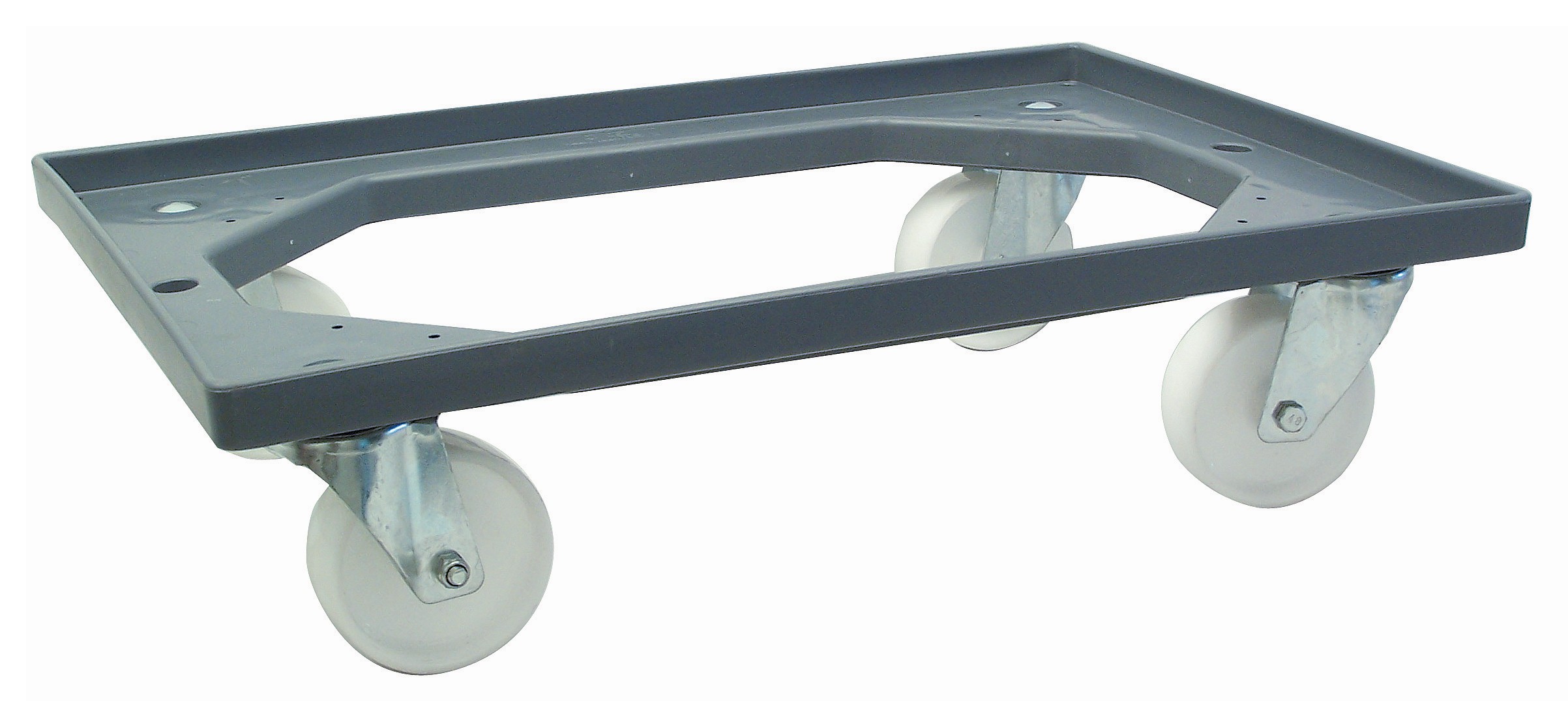 Wheeled trolley for handling crate