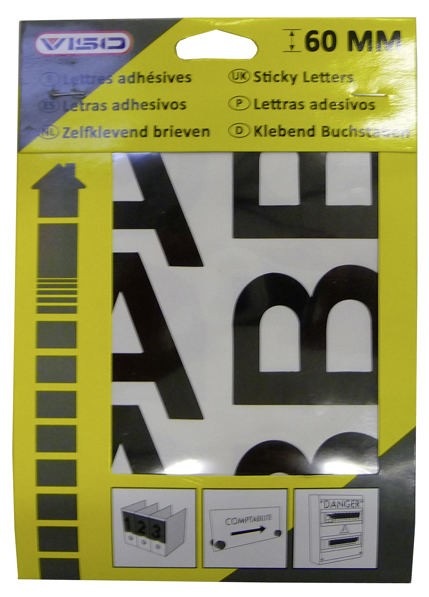 Packet of self-adhesive letters