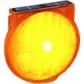 Solar-powered LED flashing construction lamp with interlocking feature
