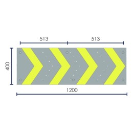 Parking signage arrow with reflectors