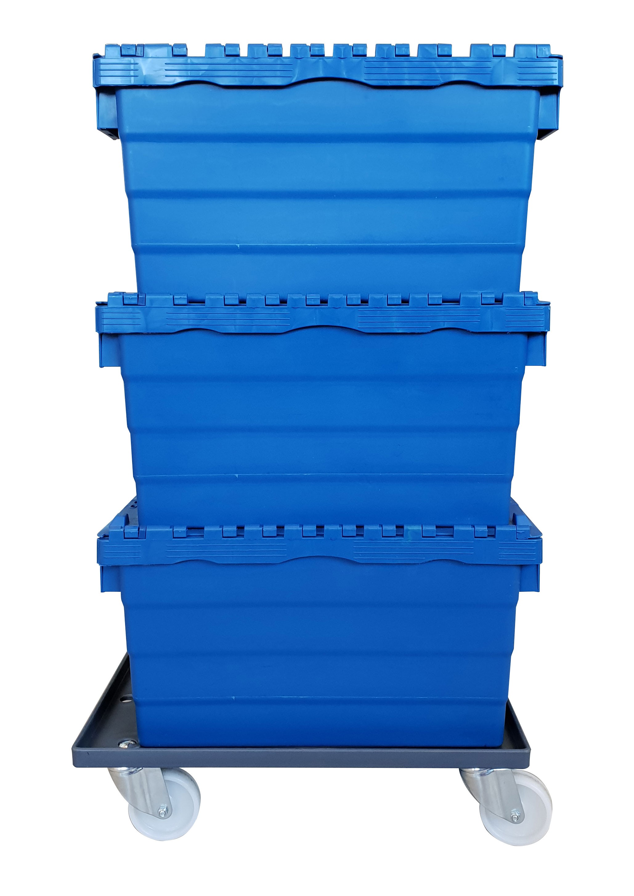 Wheeled trolley for handling crate