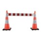 Extendable barrier with ties