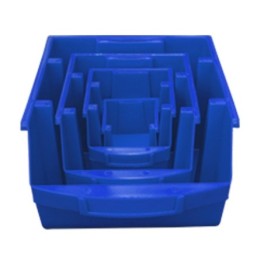 Nestable and stackable bin with a capacity ranging from 1L to 28L