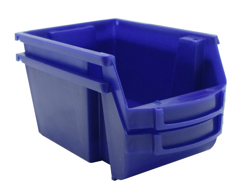 Nestable and stackable bin with a capacity ranging from 1L to 28L