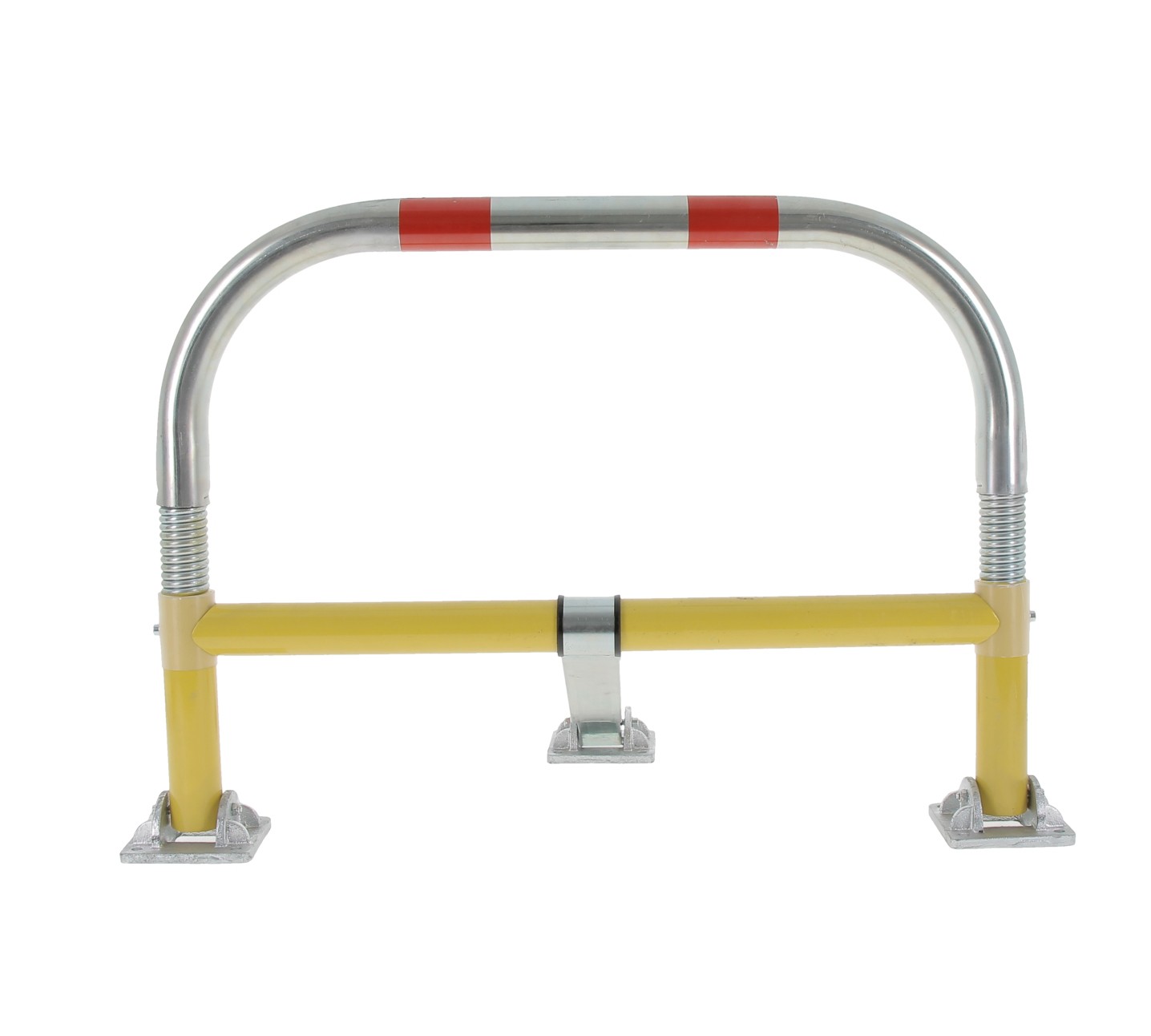 High-resistance spring-loaded parking bollard