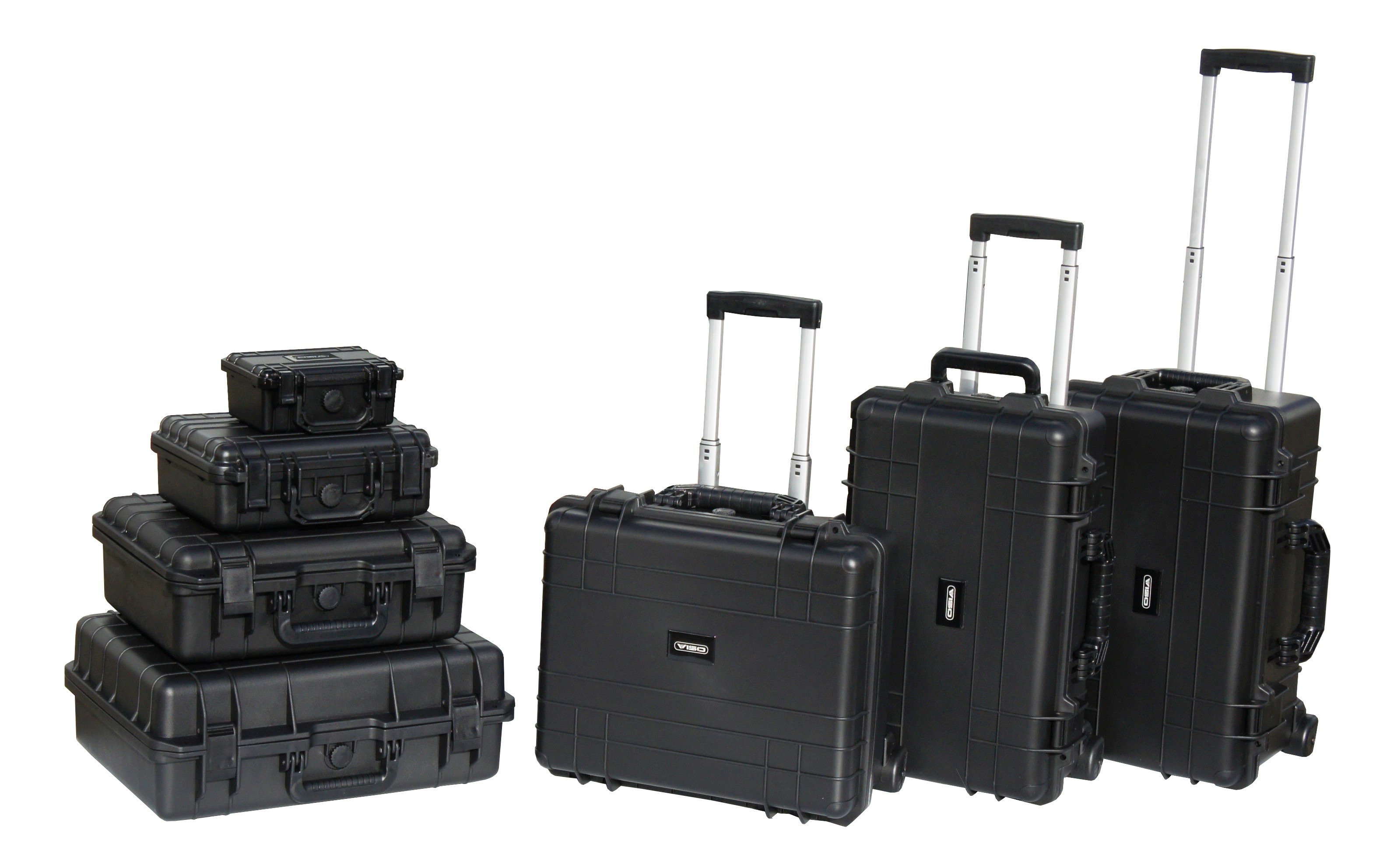Waterproof protective case with trolley
