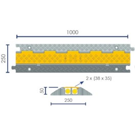 2-channel cable protector (35 × 38 mm)