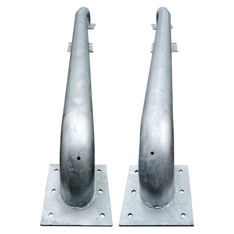 Galvanized steel loading dock wheel guides set