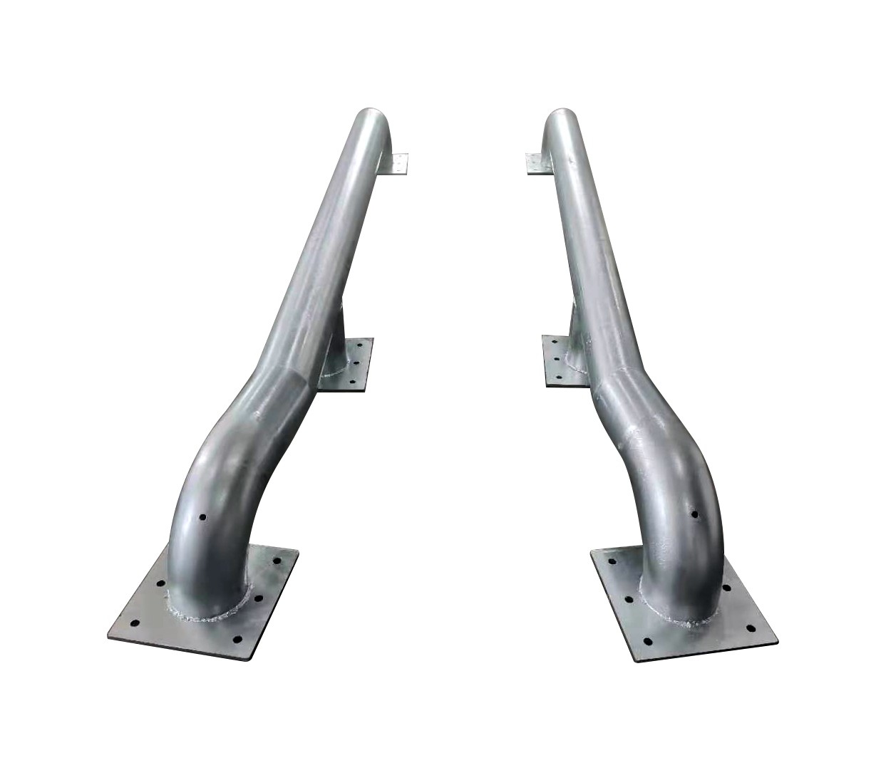 Galvanized steel loading dock wheel guides set