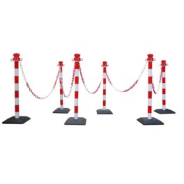 Kit 6 poteaux abs avec 10 m de chaine - base lestée