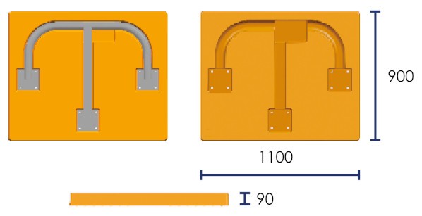 High-resistance parking bollard with rubber embedment structure