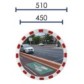 Round safety mirror with reflective stripes