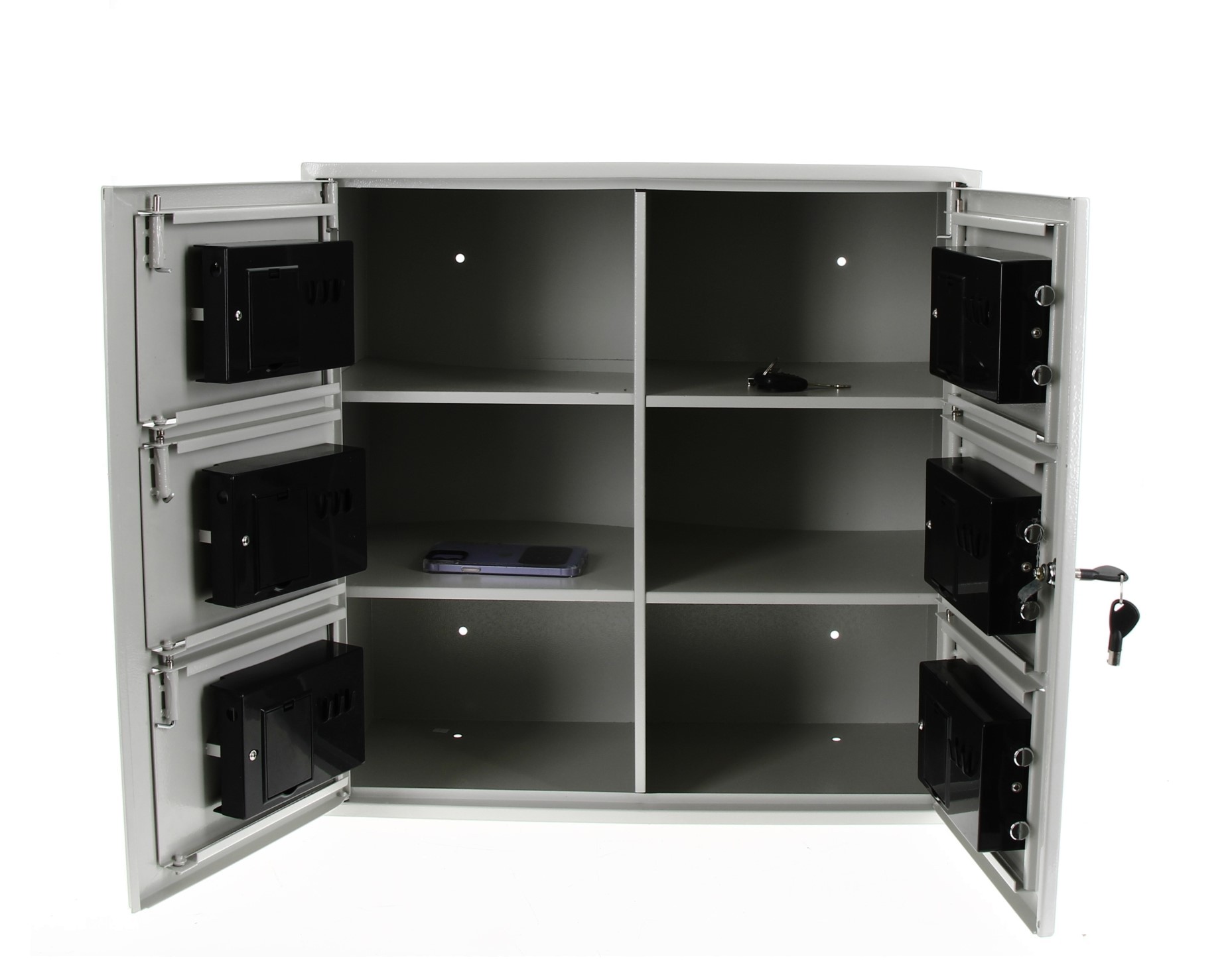 Locker for phones and personal belongings - 6 compartments