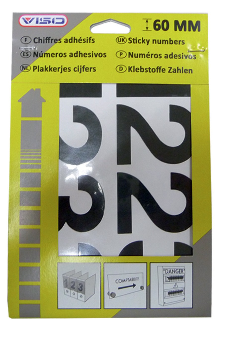 Packet of self-adhesive numbers