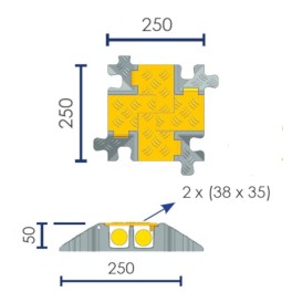 4-way intersection for hooded cable pass 