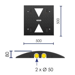 Heavy-duty cable pass 2 channels