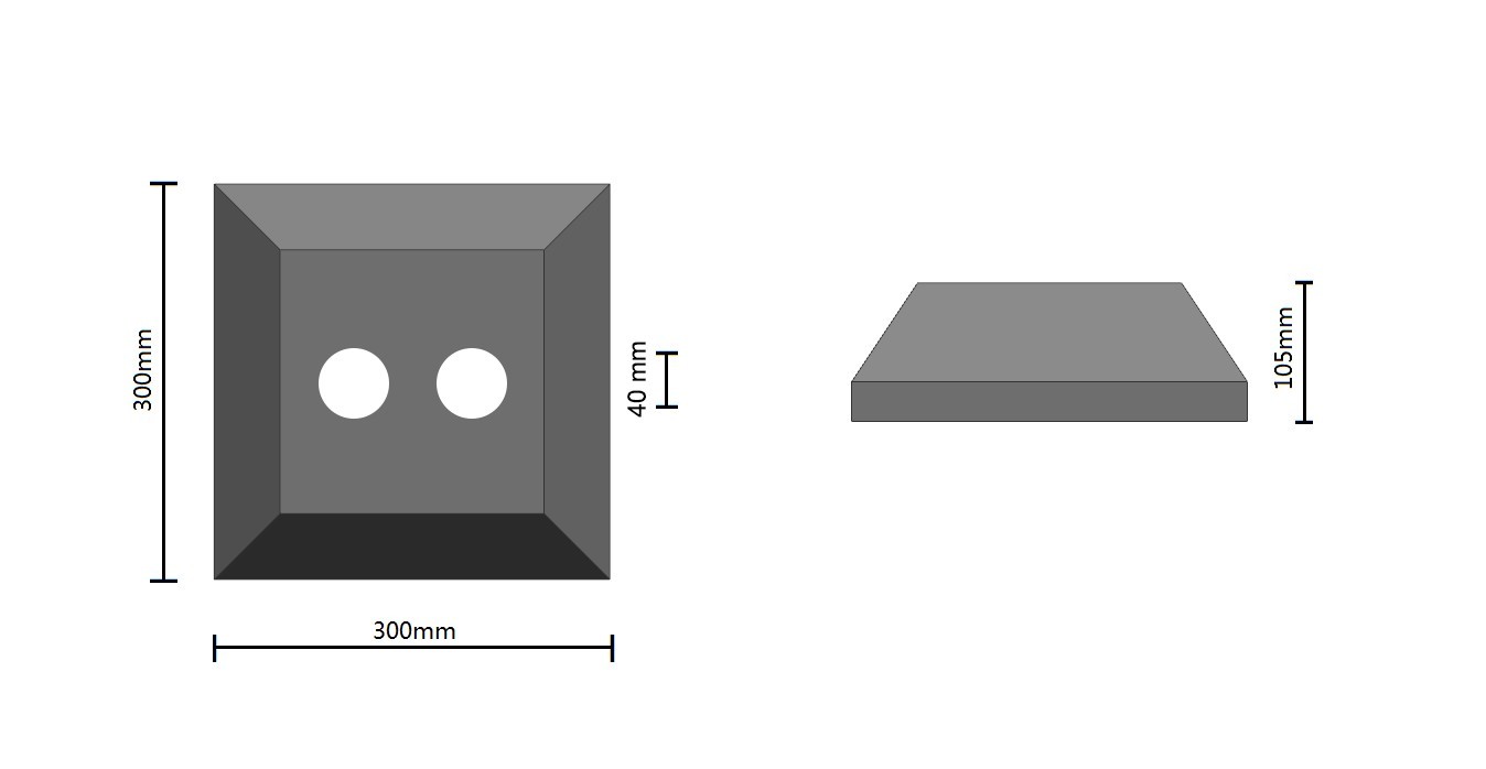 Base for polypropylene safety barrier