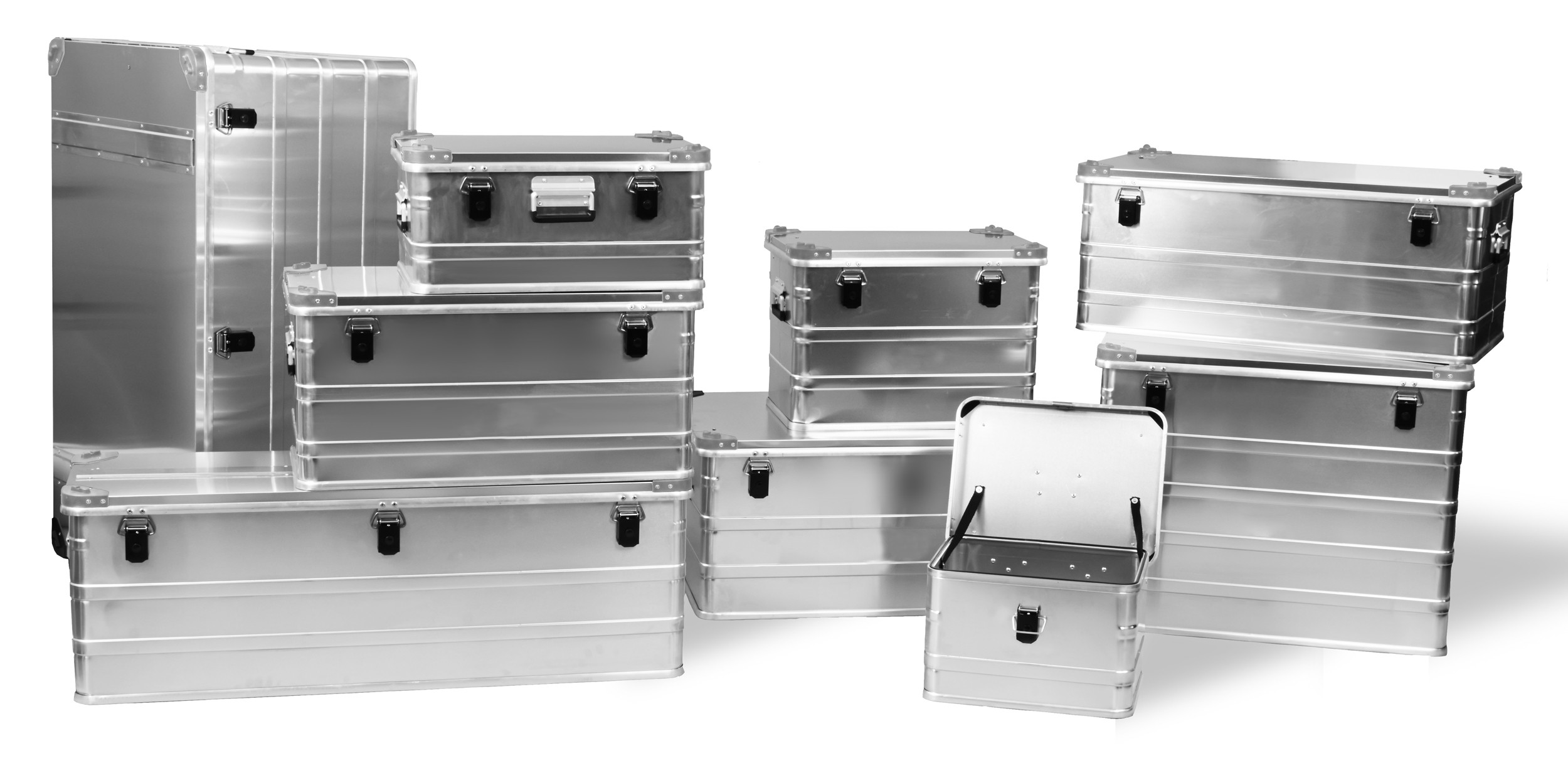 Malle aluminium avec coins de 29l à 425l