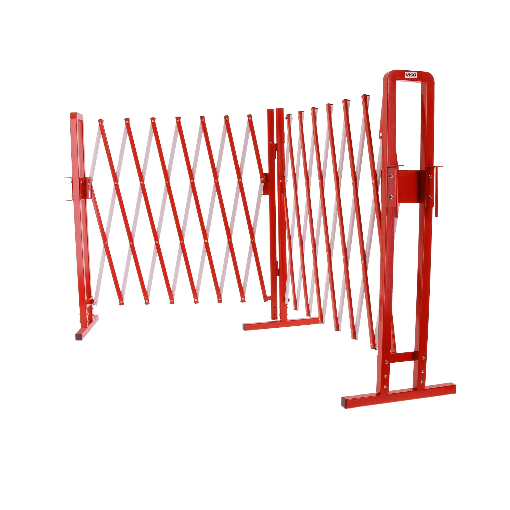 Extendable steel safety barrier