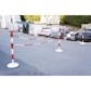 Steel bollard with base and chain