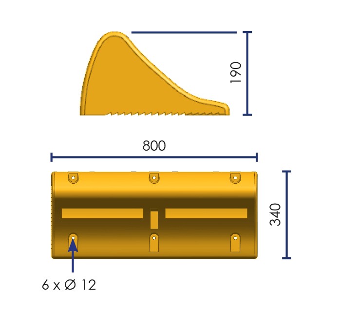 Heavy-duty rubber protection bar