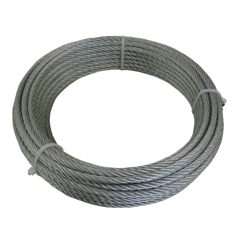 Galvanized steel aircraft cable with steel core