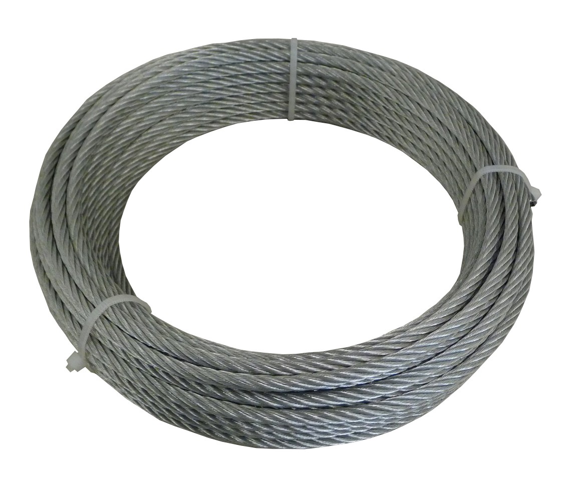 Galvanized steel aircraft cable with steel core