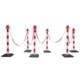 Kit 6 poteaux de balisage abs monobloc avec 10 m chaine - base lestée
