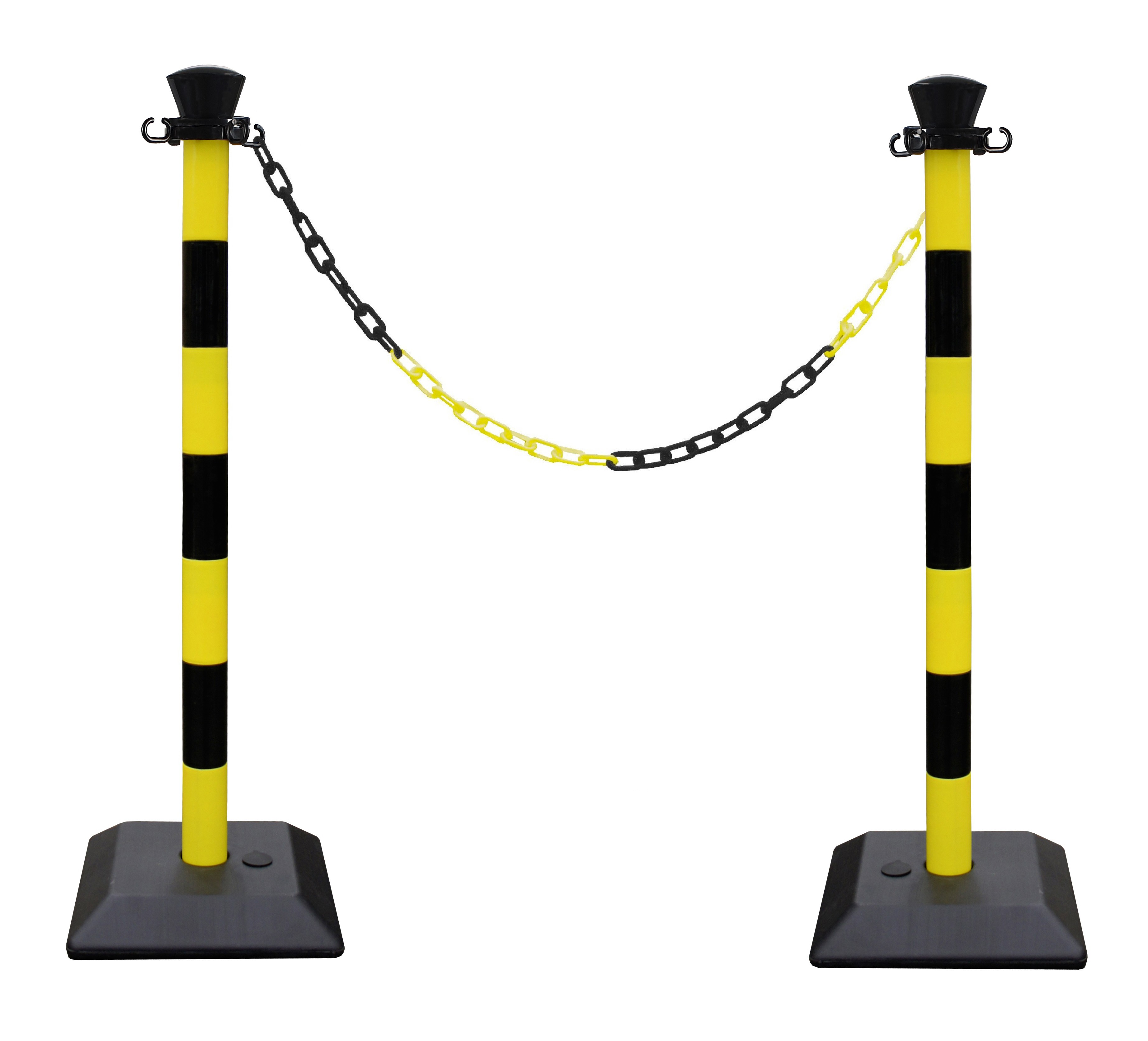 Kit 2 poteaux abs monobloc avec chaine 2 m - base lestée