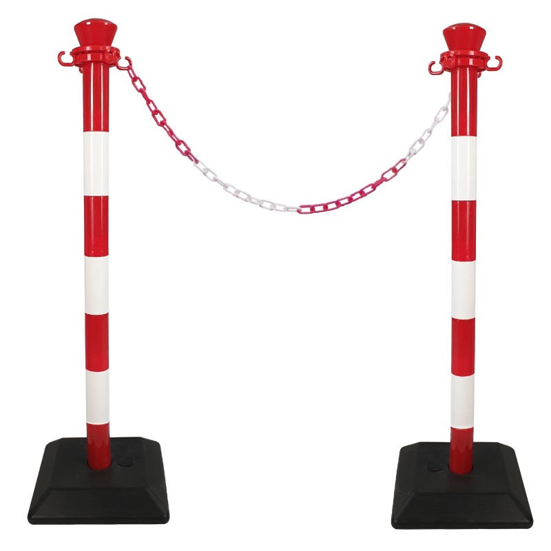 Kit 2 poteaux abs monobloc avec chaine 2 m - base lestée