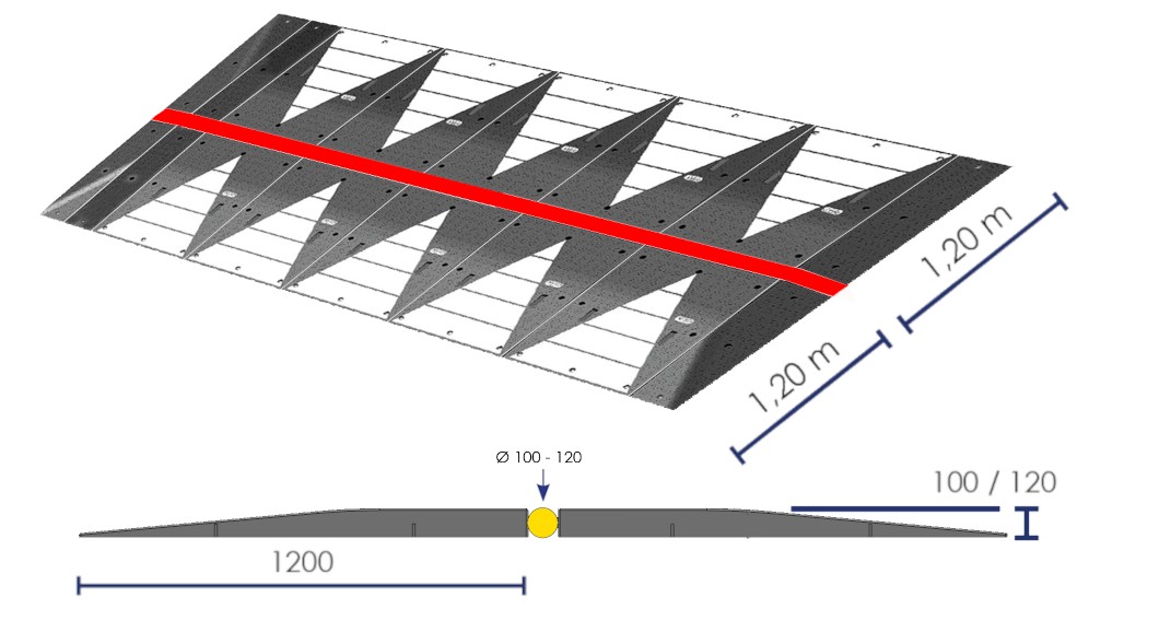 Cable pass for road crossings - 100 mm