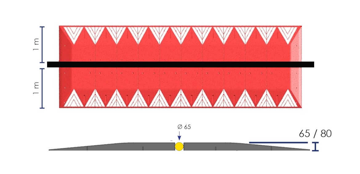 Cable pass for road crossings - 100 mm