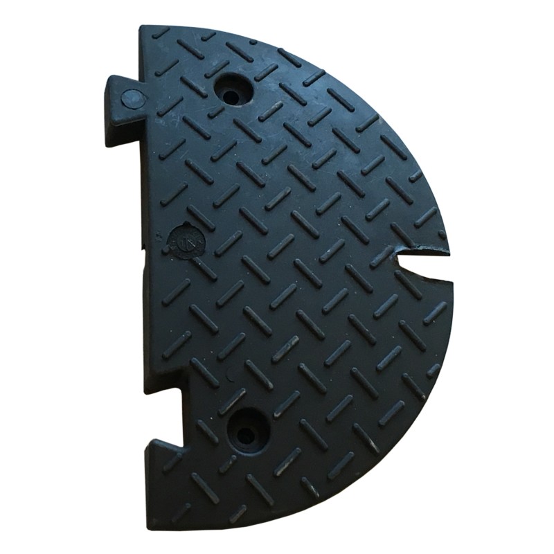 Adjustable speed bump end cap